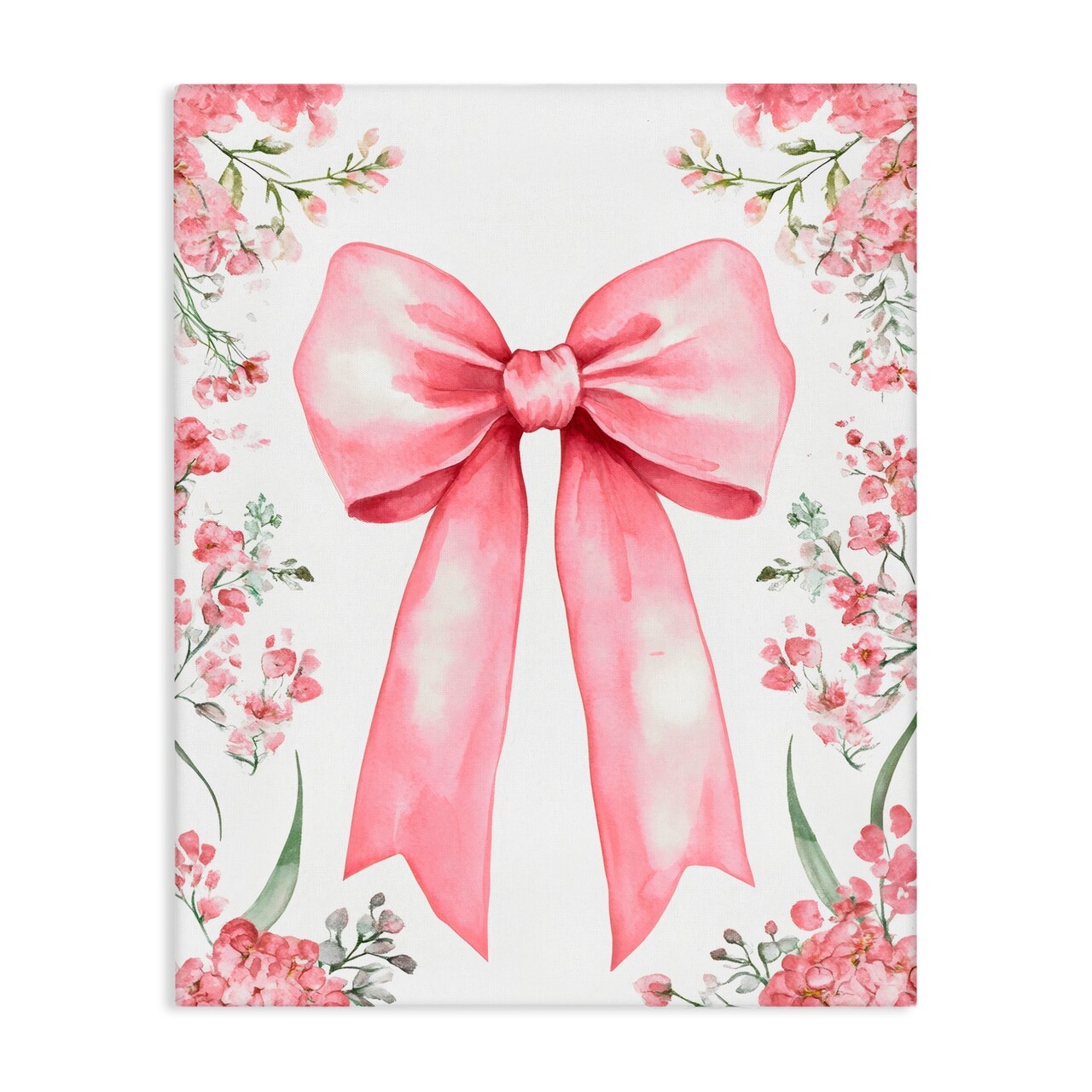Stupell Industries Floral Bouquet Pink Bow Canvas Wall Art, design by Creative Studio